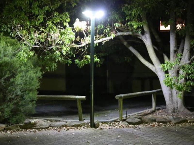 12 Watt Solar street lamp working at night 12 Watt Solar street lamp working at night